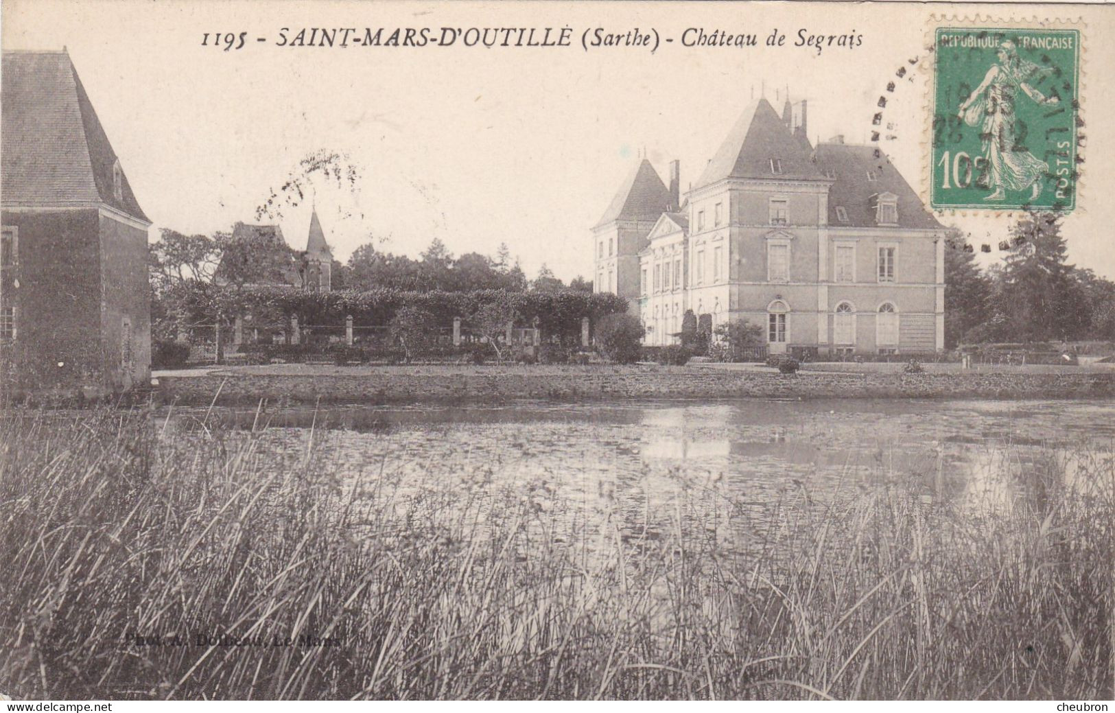 72. SAINT MARS D'OUTILLE. CPA. CHATEAU DE SEGRAIS. ANNEE 1922+ TEXTE - Brulon