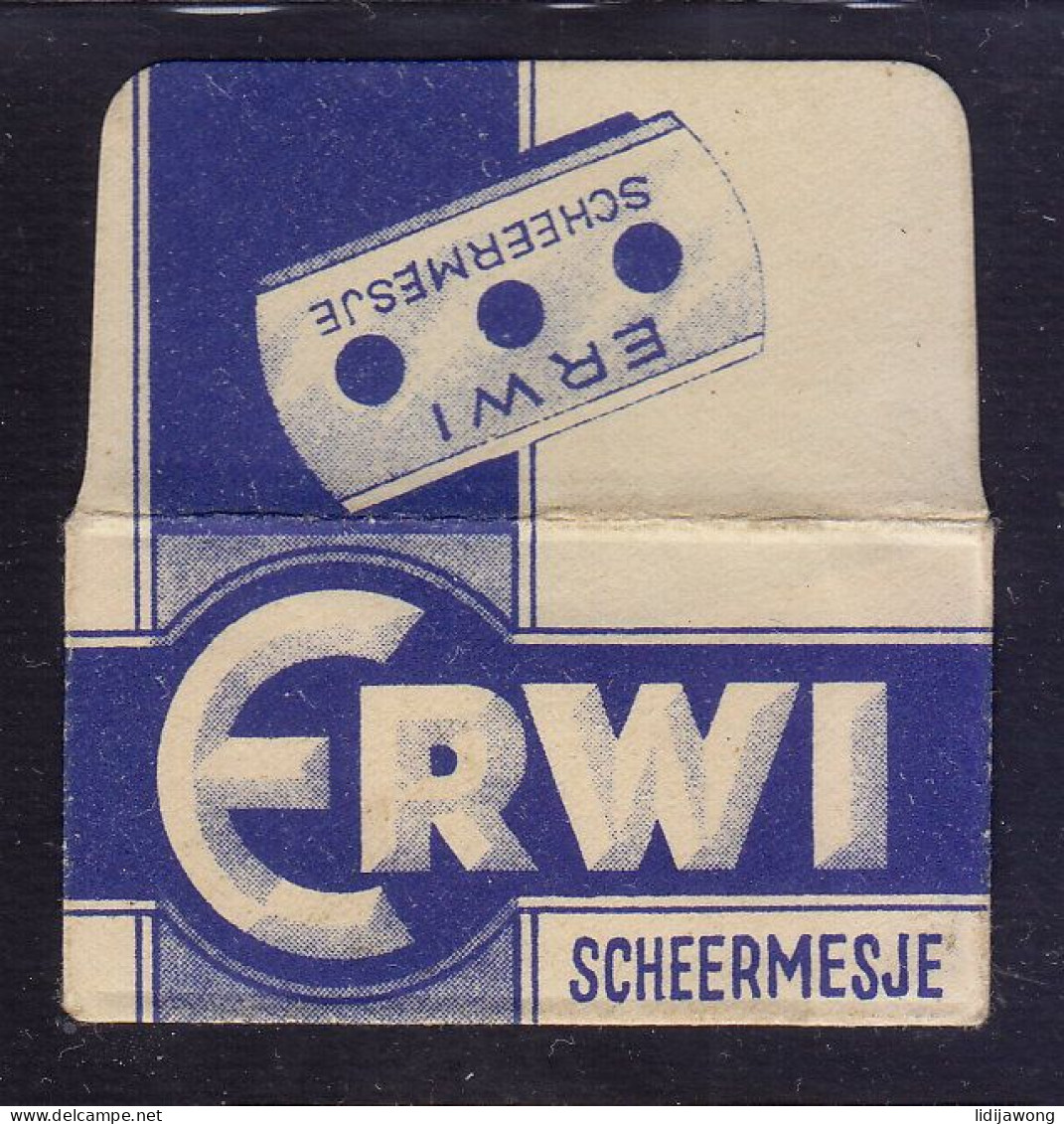 "ERWI" Razor Blade Old Vintage WRAPPER (see Sales Conditions) - Lames De Rasoir