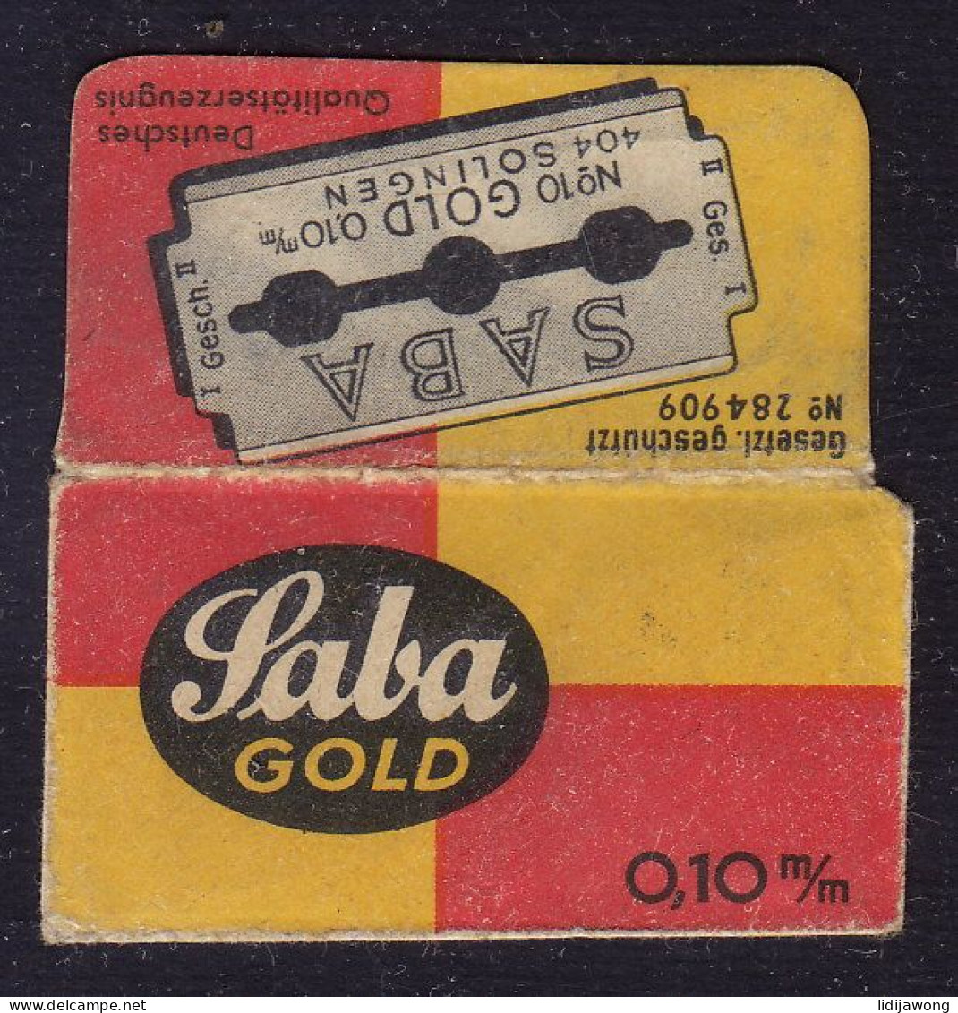 "SABA GOLD" Razor Blade Old Vintage WRAPPER (see Sales Conditions) - Lames De Rasoir