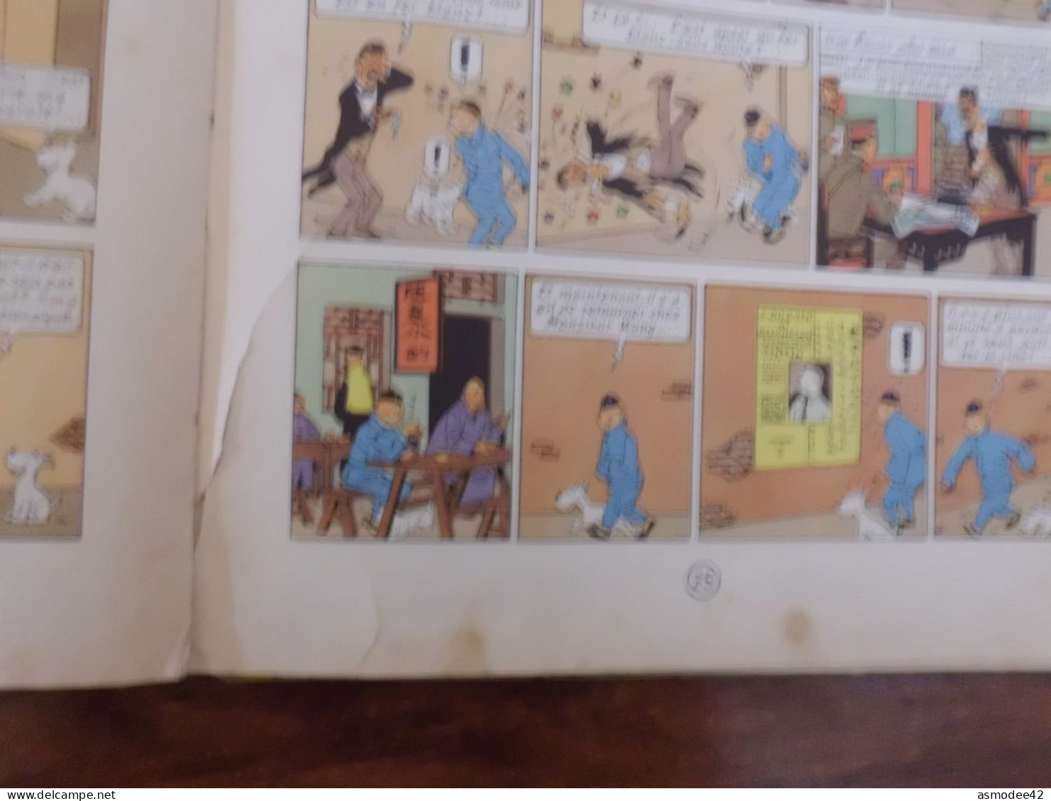 TINTIN  LE LOTUS BLEU   1946   ETAT MOYEN INTERIEUR BON