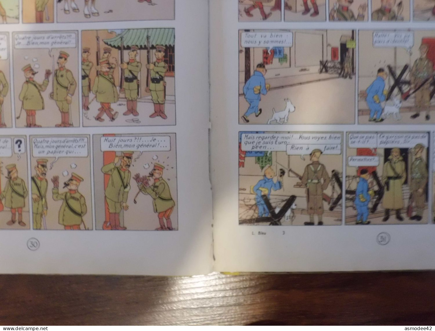 TINTIN  LE LOTUS BLEU   1946   ETAT MOYEN INTERIEUR BON