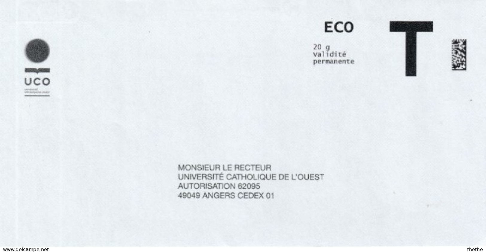 Enveloppe Réponse T - ECO - UCO  - 20 G Validité Permanente - Karten/Antwortumschläge T