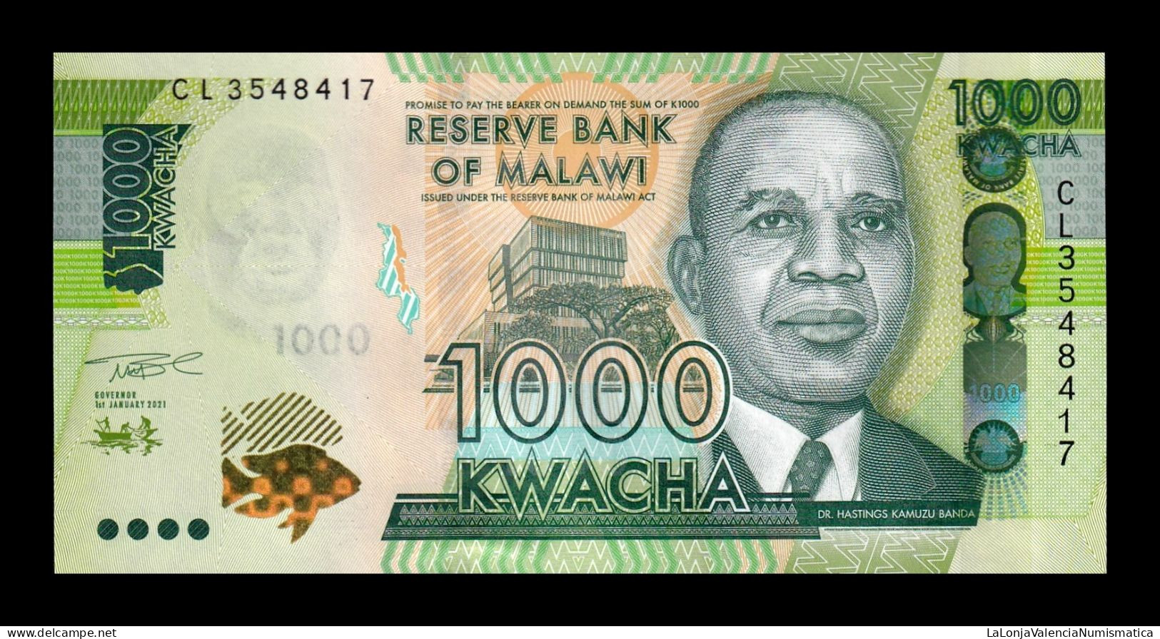 Malawi 1000 Kwacha 2021 Pick 67e Sc Unc - Malawi