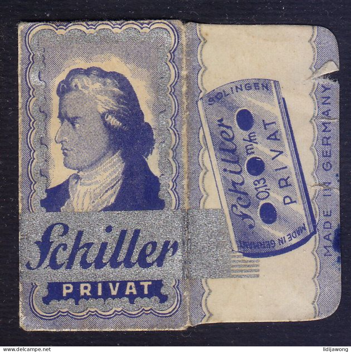 "SCHILLER" Razor Blade Old Vintage WRAPPER (see Sales Conditions) - Lames De Rasoir