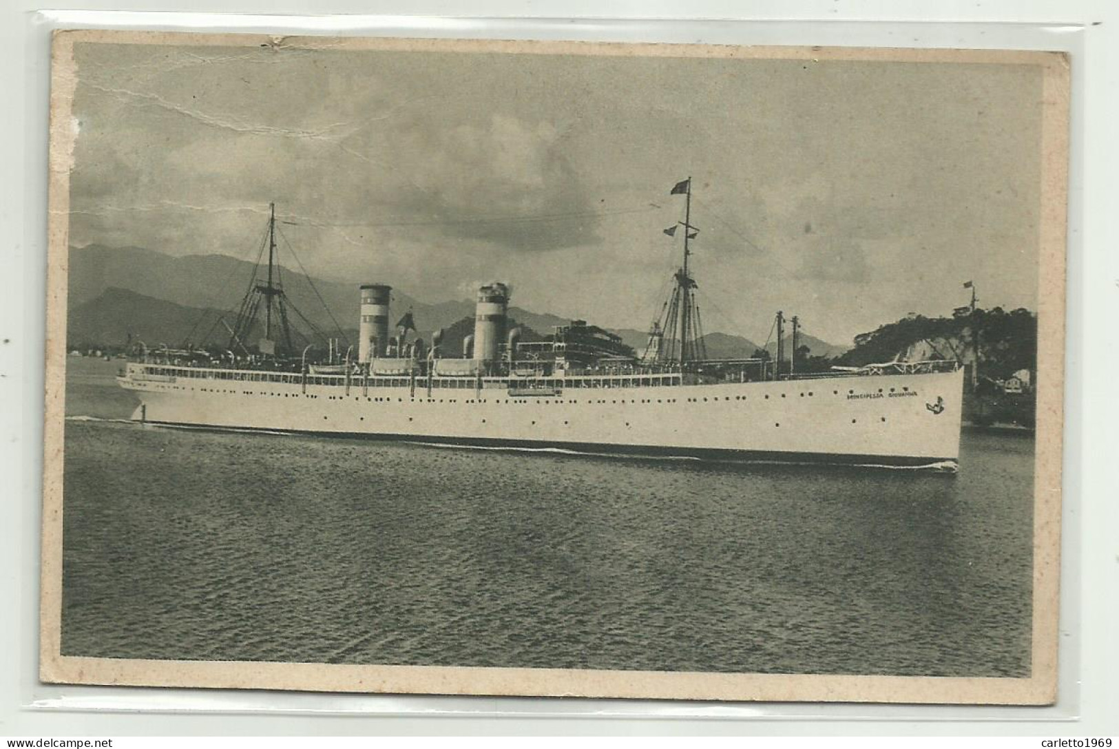 PIROSCAFO PRINCIPESSA GIOVANNA 1930   VIAGGIATA FP - Steamers