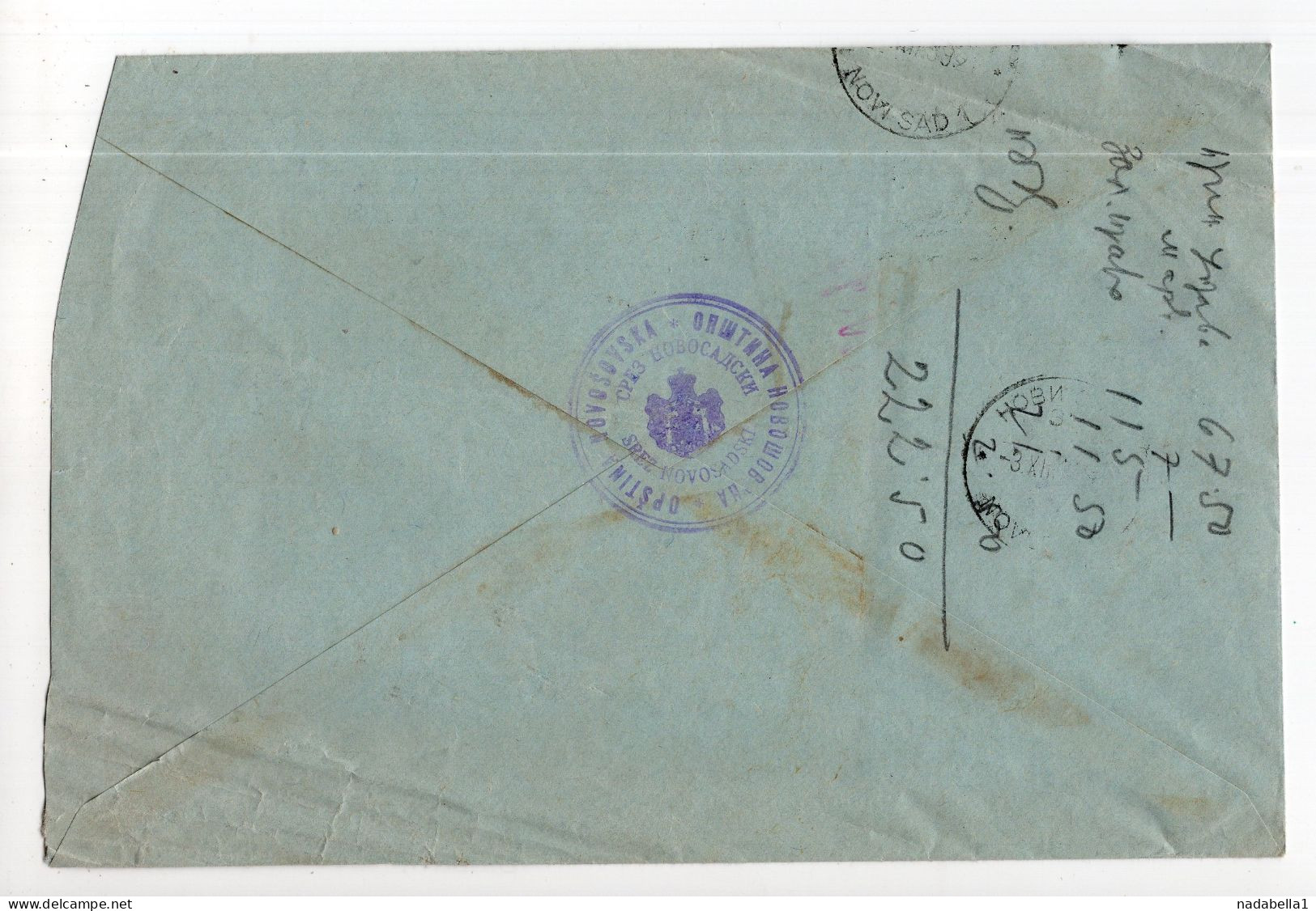 1939. KINGDOM OF YUGOSLAVIA,SERBIA,VOJVODINA,STARE ŠOVE TO NOVI SAD,OFFICIAL COVER COVER - Service