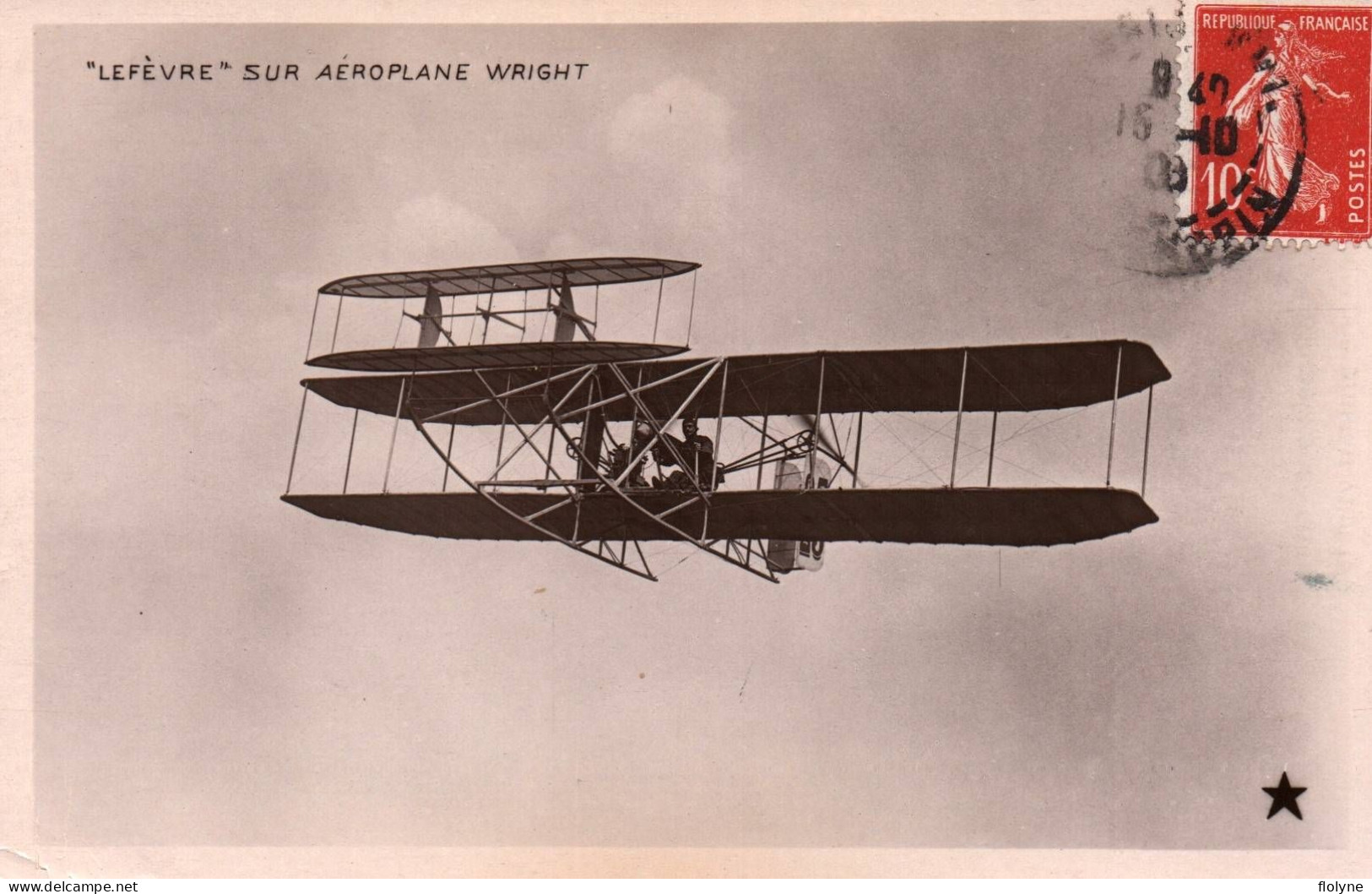 Aviation - Aviateur LEFEVRE Sur Avion Aéroplane WRIGHT - Biplan - Aviatori