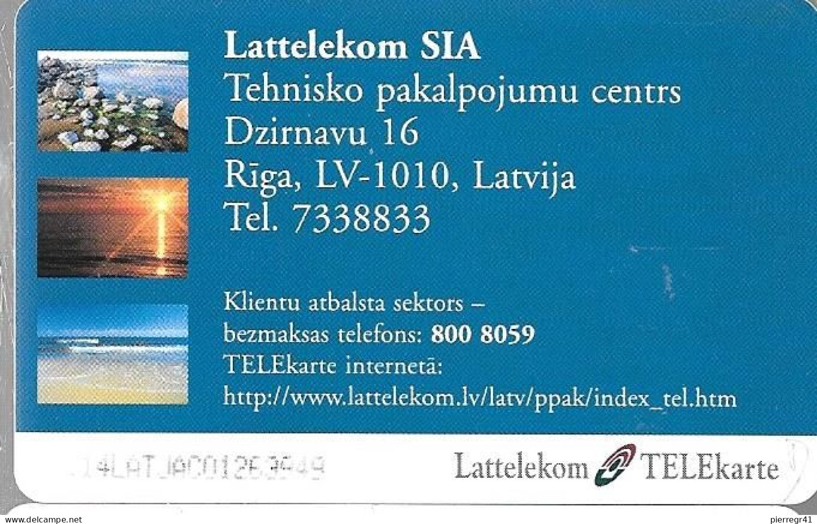 CARTE-PUCE-LETTONIE-5 LATI-99-Coucher De Soleil-TB E - Letonia