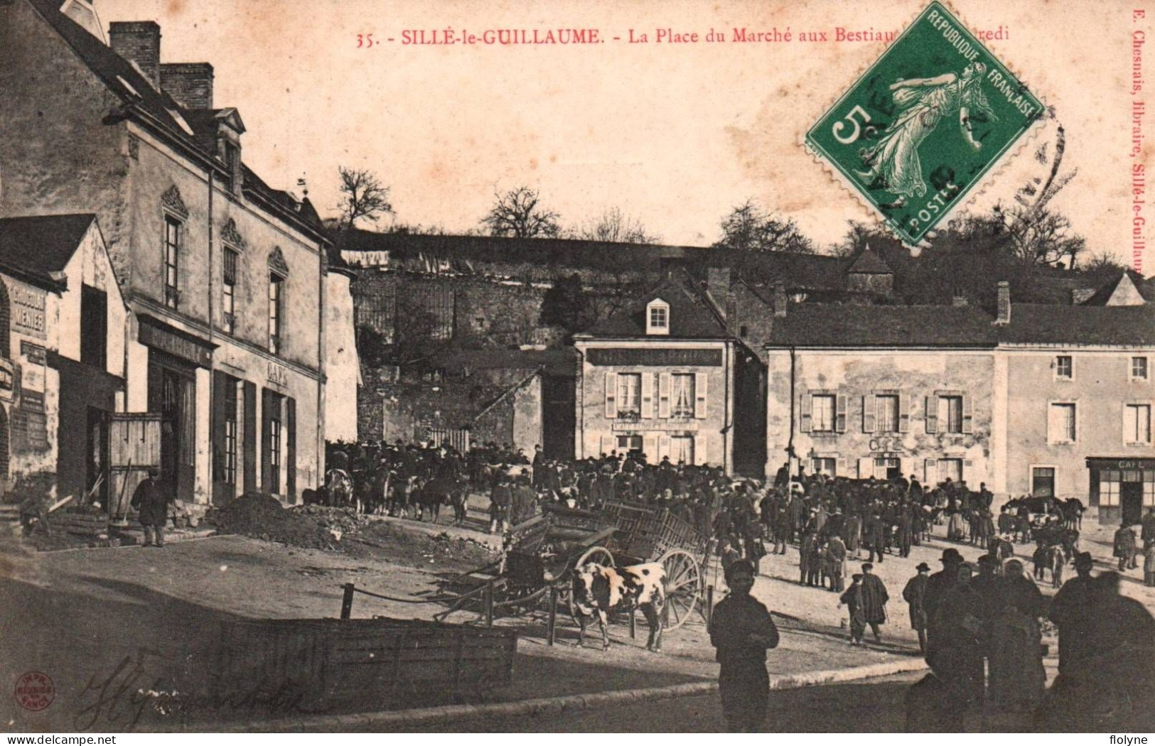 Sillé Le Guillaume - La Place Du Marché Aux Bestiaux Le Mercredi - Foire - Travaux - Sille Le Guillaume