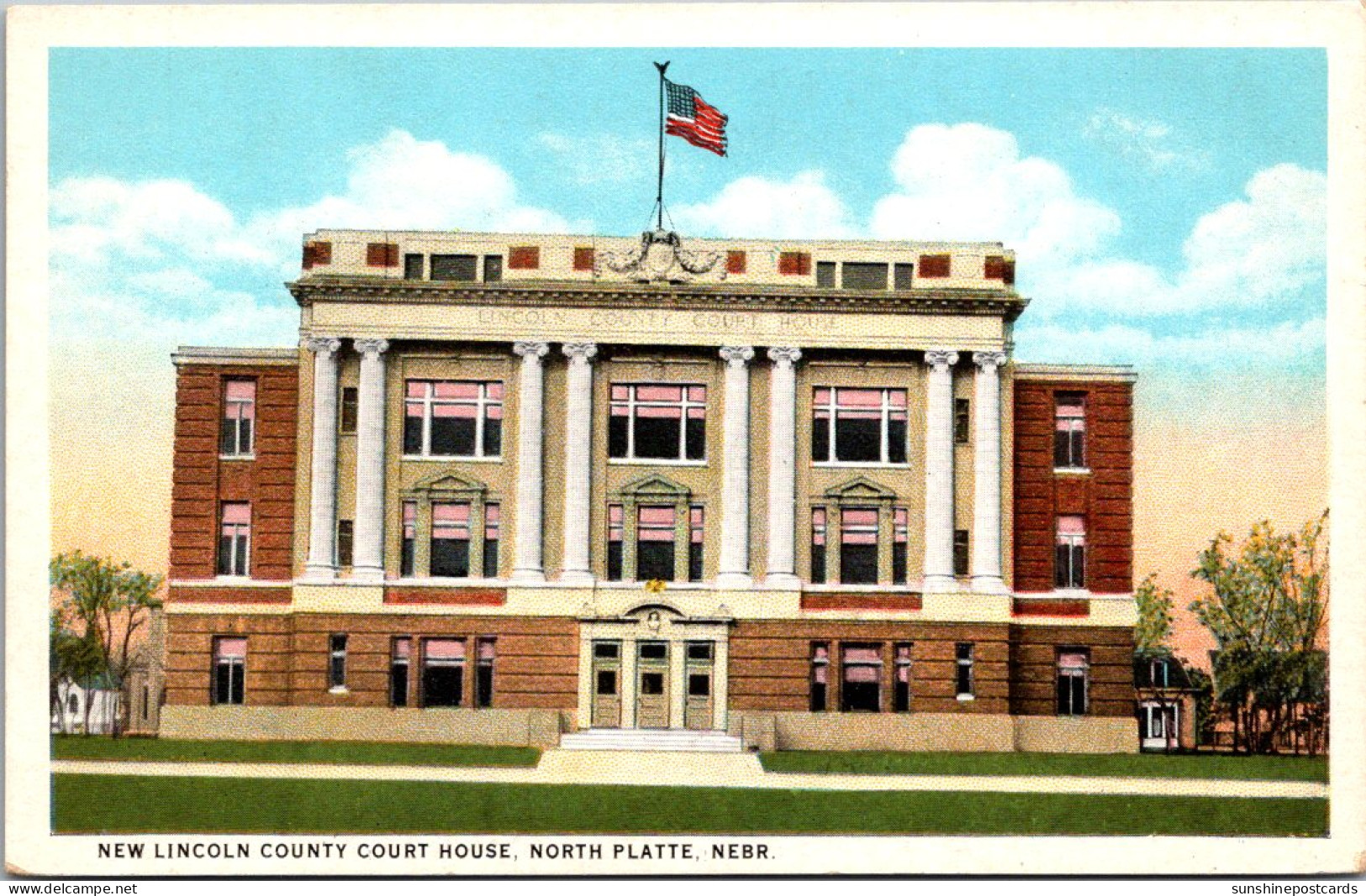 Nebraska North Platte New Lincoln County Court House Curteich - North Platte
