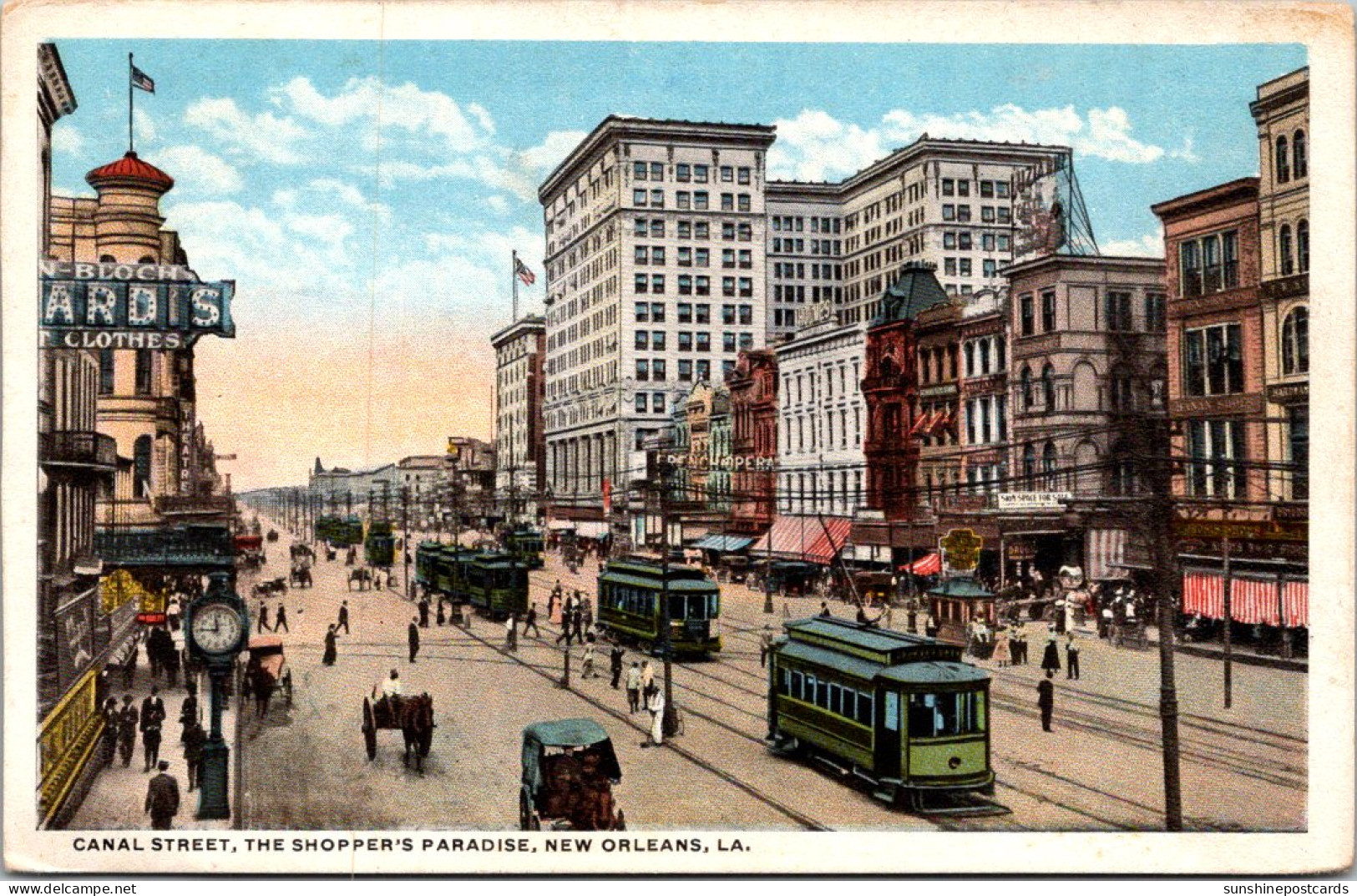 Louisiana New Orleans Trolleys On Canal Street The Shopper's Paradise - New Orleans