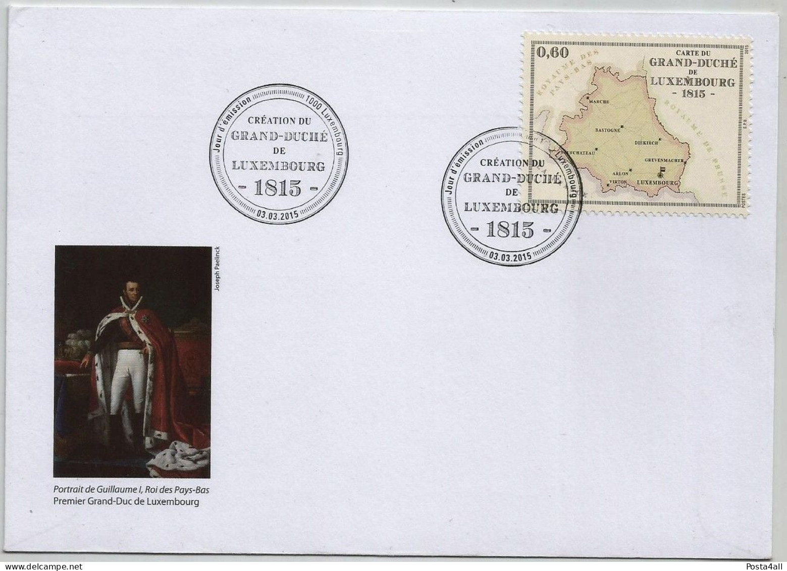 Luxembourg - 2015 The 200th Anniversary Of The Grand-Duchy Of Luxembourg -  Maps -  Complete Issue   - FDC - Brieven En Documenten