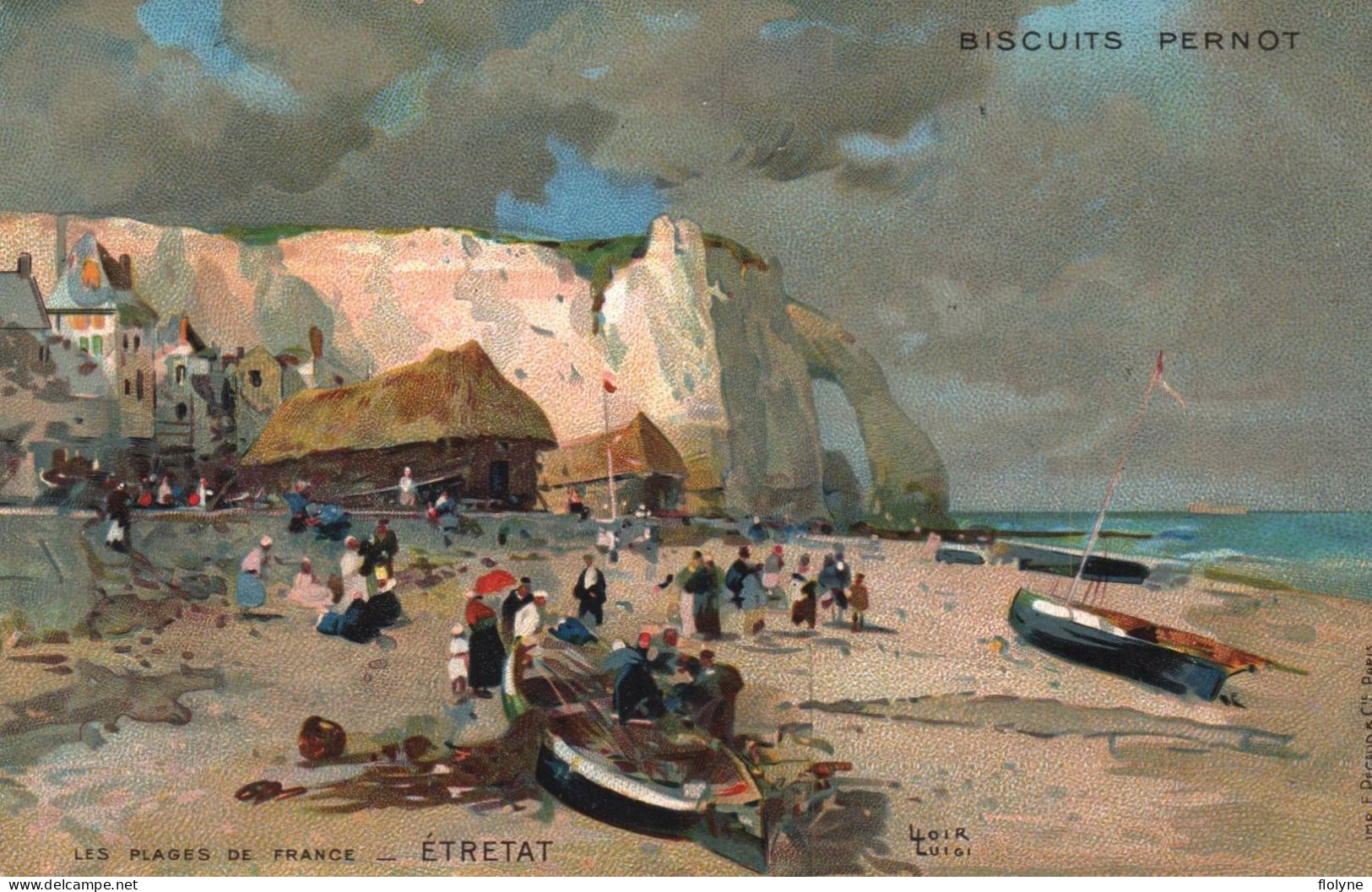 étretat - Cpa Pub Publicité Biscuit PERNOT - Illustrateur Loir Luigi - Etretat