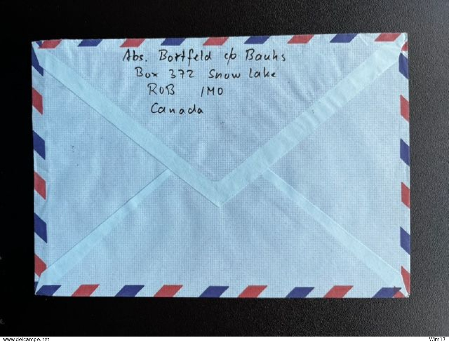 CANADA 1987 AIR MAIL LETTER SNOW LAKE TO BREMEN 13-08-1987 - Briefe U. Dokumente