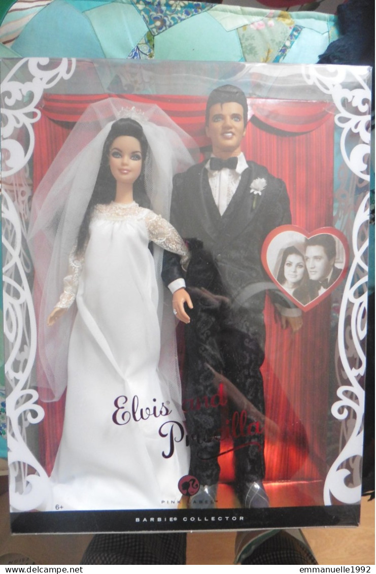 Barbie Mariage Elvis Presley And Priscilla Wedding At Las Vegas 1967 Mattel Collector 2008 Pink Label RARE !!! - Barbie