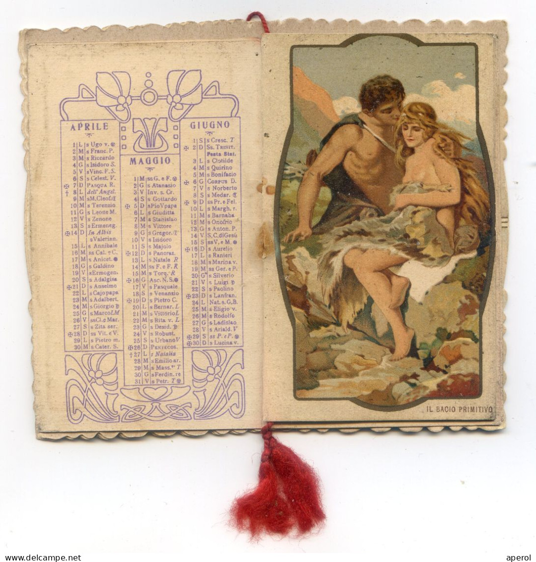 1912 CALENDARIETTO Liberty - La LEGGENDA di NARCISO - Almanacco pubblicitario