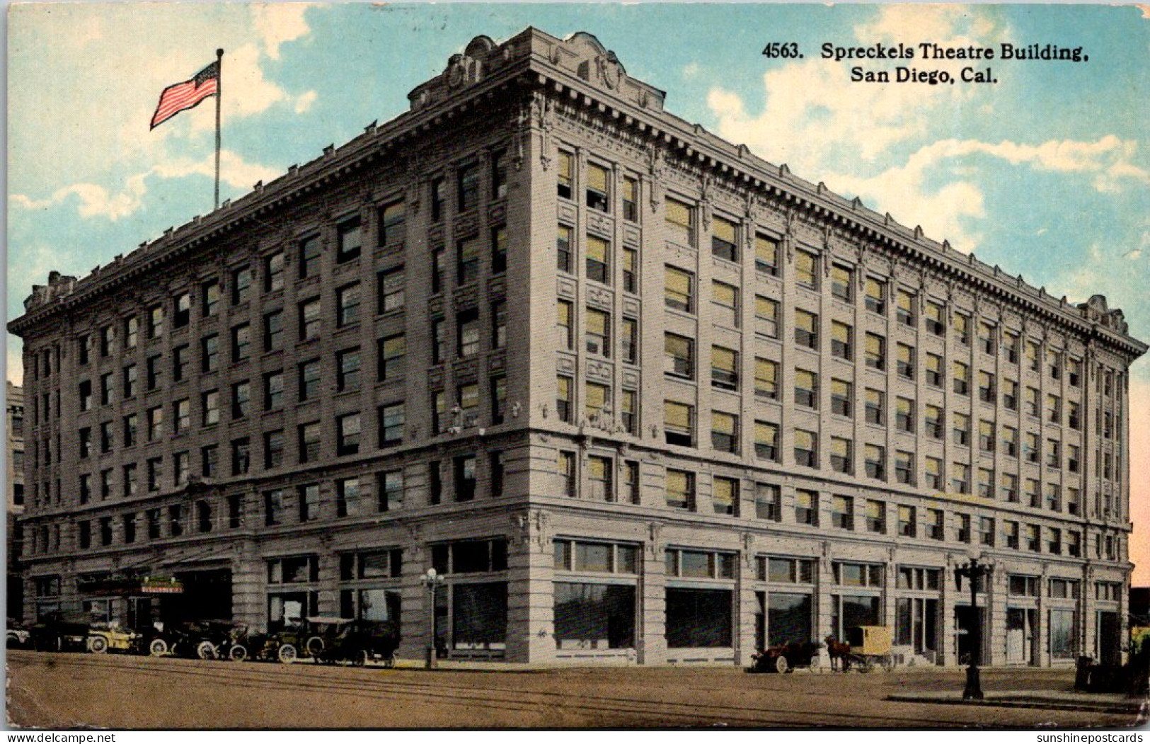 California San Diego Spreckels Theatre Building 1919 Curteich - San Diego