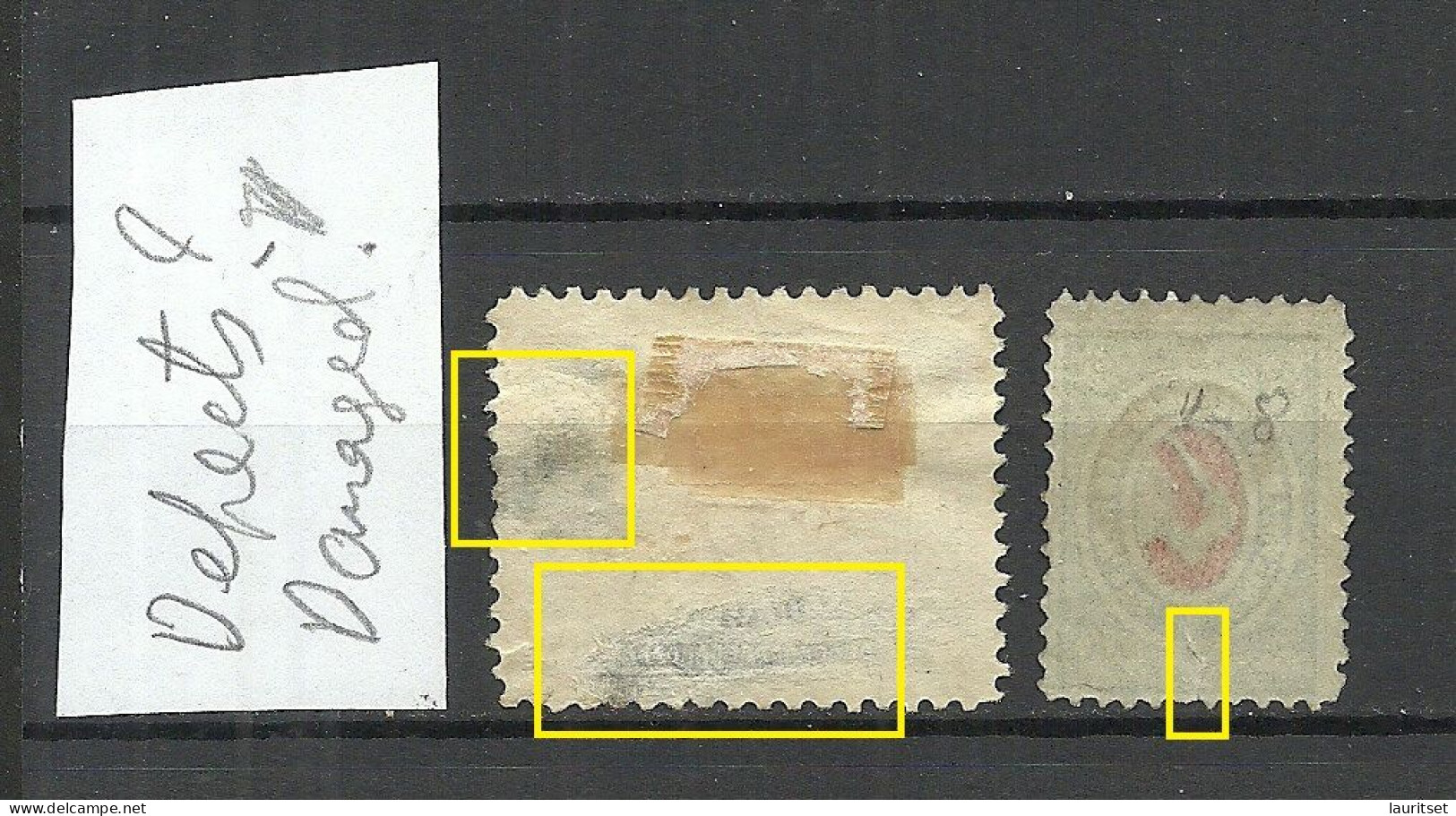 RUSSIA Russland Latvia 1875-1901 Lettland Wenden, 2 Stamps NB! Faults! Defect! Thins & Tears! - Ungebraucht
