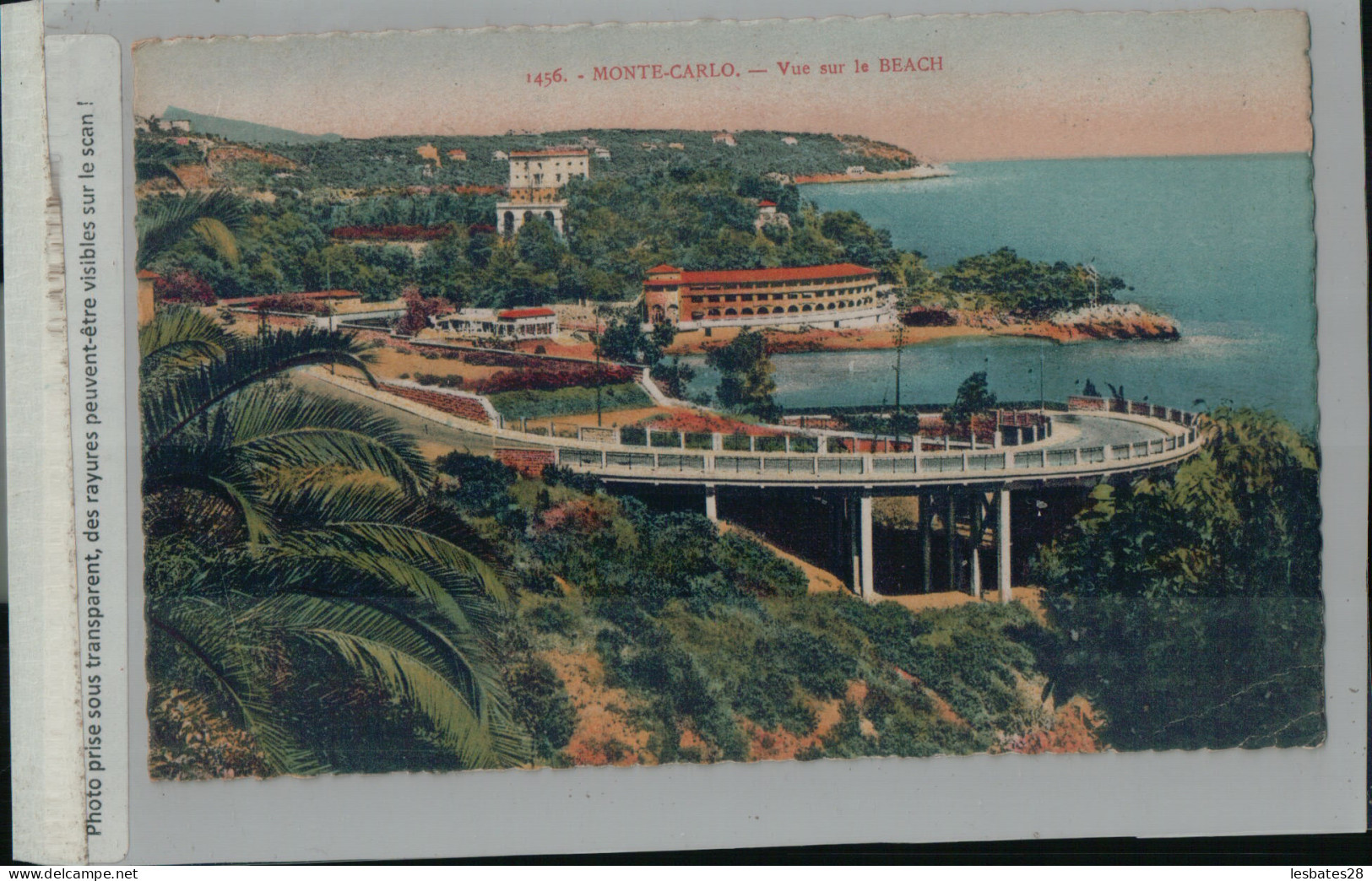 Monté-Carlo - Vue Sur Le Beach  (timbre Principauté Monaco  1937  (MAI 2023 205) - Monte-Carlo