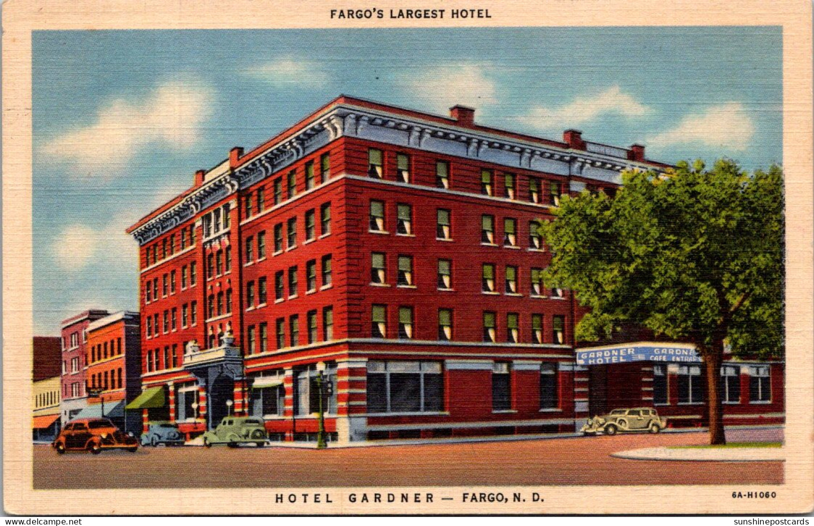 North Carolina Fargo Hotel Gardner Fargo's Largest Hotel 1948 Curteich - Fargo