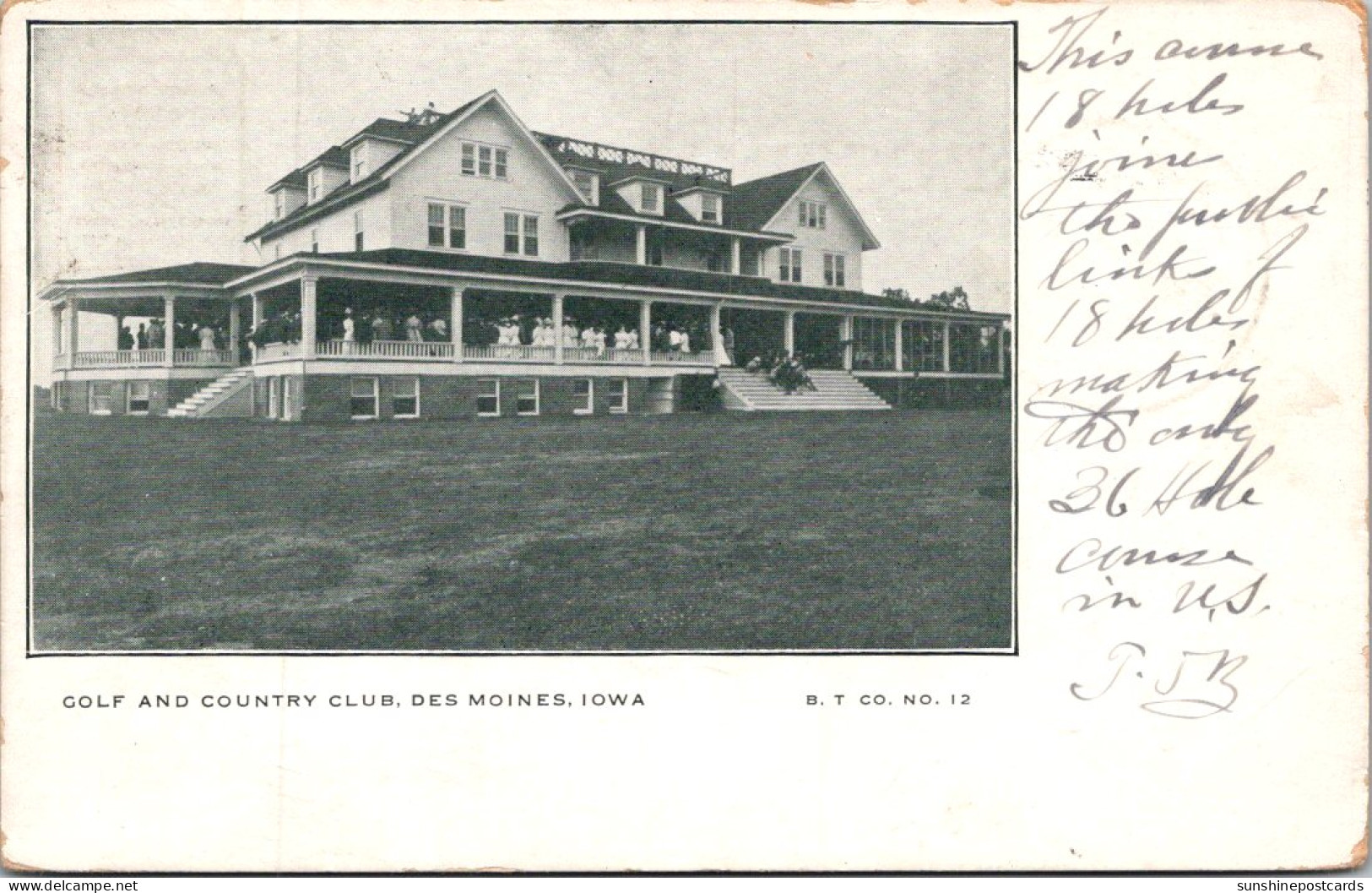 Iowa Des Moines Golf And Country Club 1907 - Des Moines