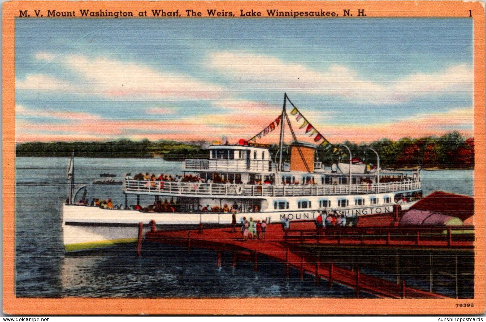 New Hampshire Lake Winnipesaukee The Weirs M V Mount Washington At The Wharf - White Mountains