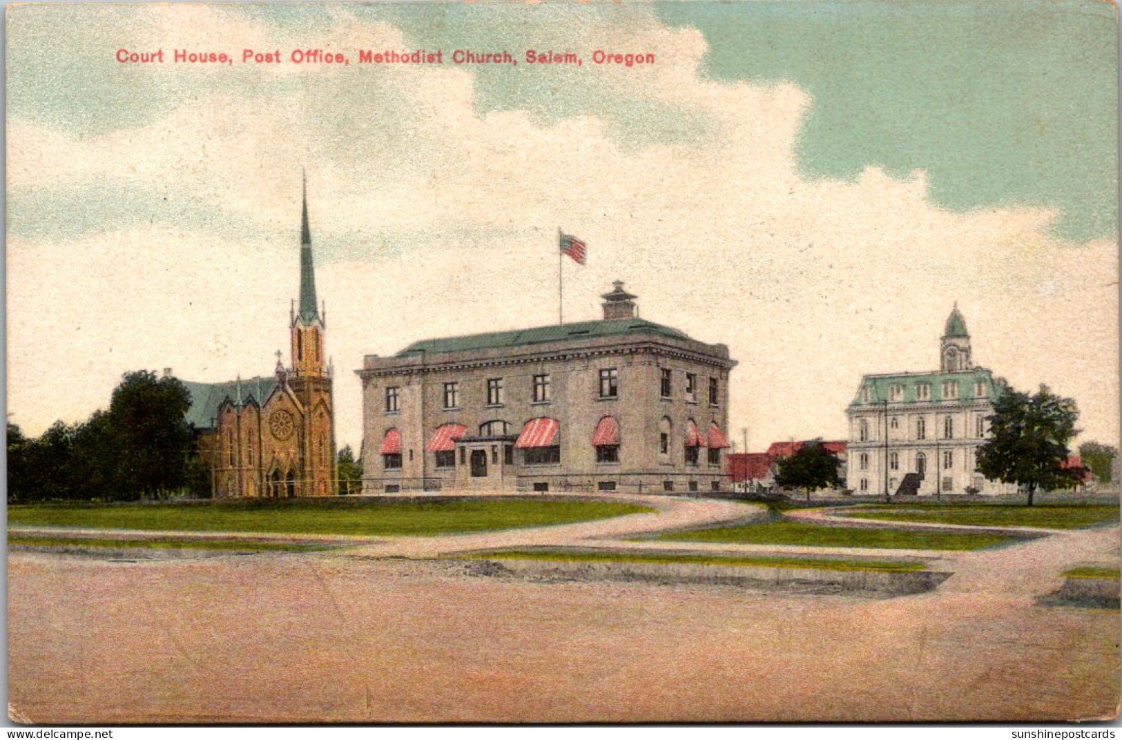 Oregon Salem Court House Post Office And Methodist Church - Salem