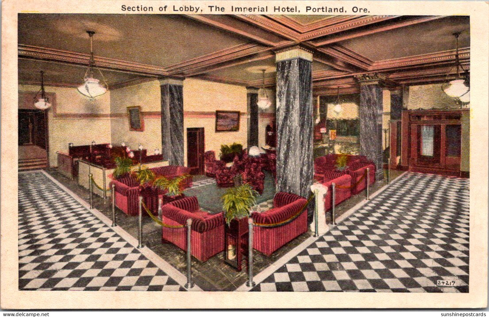 Oregon Portland The Imperial Hotel A Section Of The Lobby - Portland