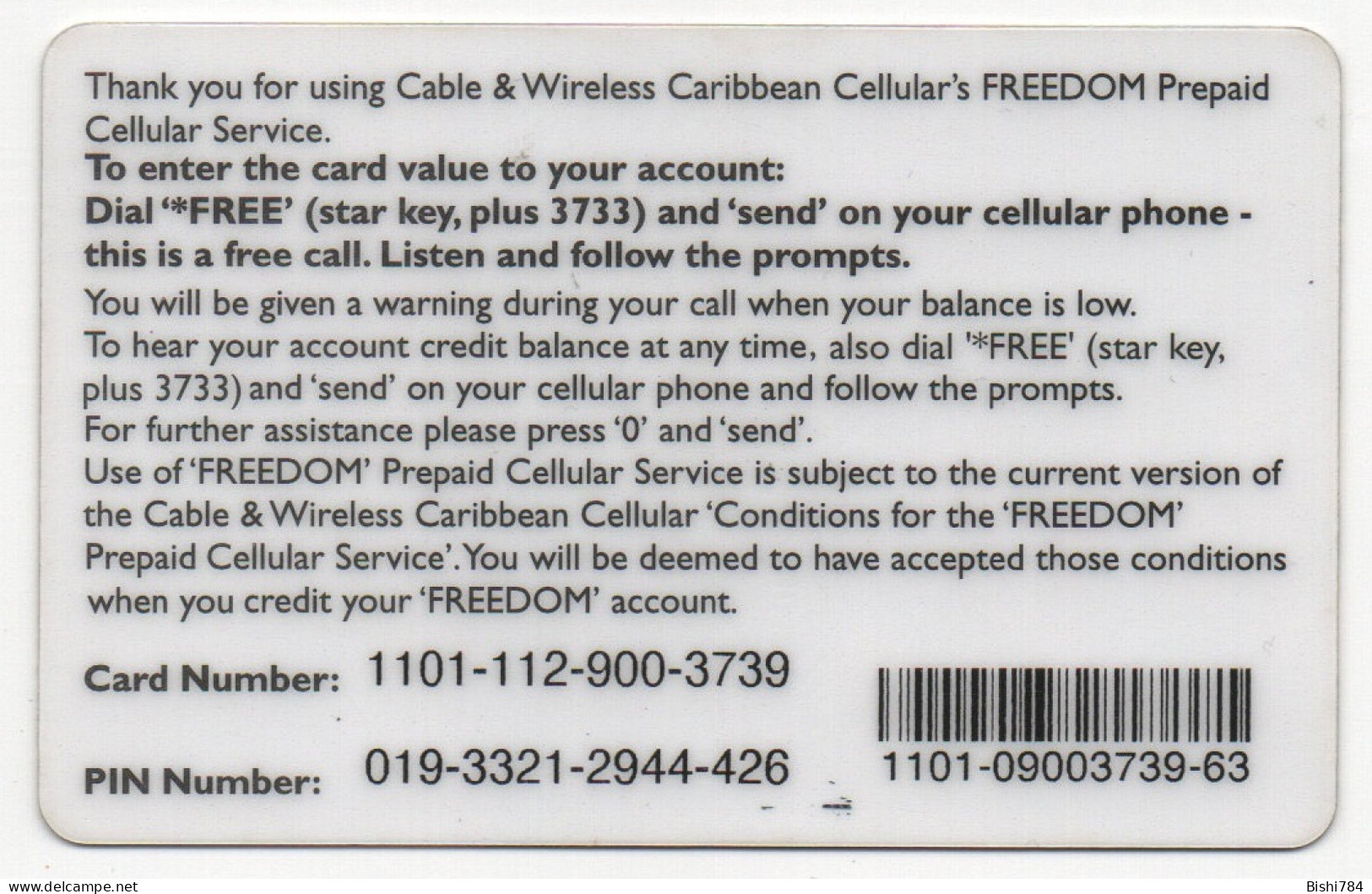 Antigua & Barbuda - Freedom Wireless 1101 (with GREEN Button) - Antigua And Barbuda