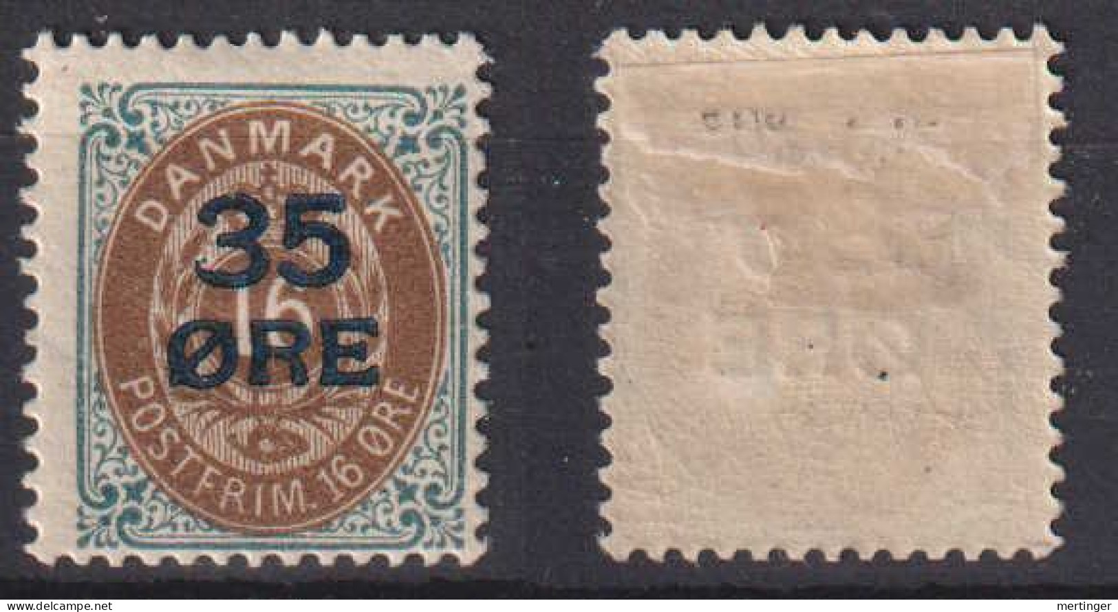 Dänemark Denmark Mi# 60I * Overprint 1912 - Unused Stamps