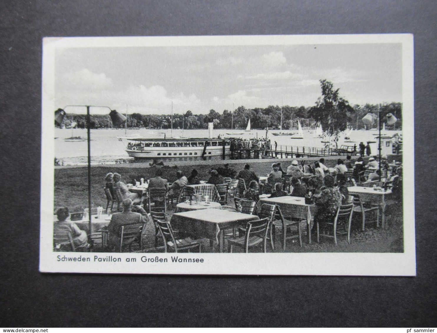 Foto AK Berlin (West) 1955 Schweden Pavillon Am Großen Wannsee Hotel Restaurant Stadtküche / Fernküche - Wannsee