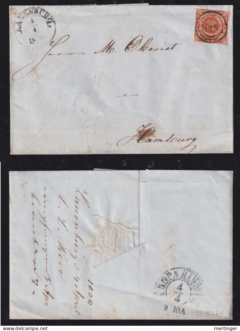 Dänemark Denmark 1856 Cover 4Sk LAUENBURG X HAMBURG - Lettres & Documents