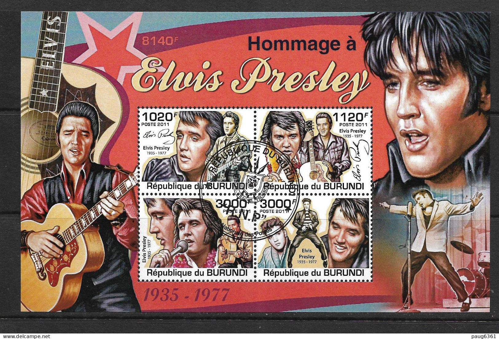 BURUNDI 2011 ELVIS PRESLEY  YVERT N°B171 OBLITERE-CTO - Elvis Presley