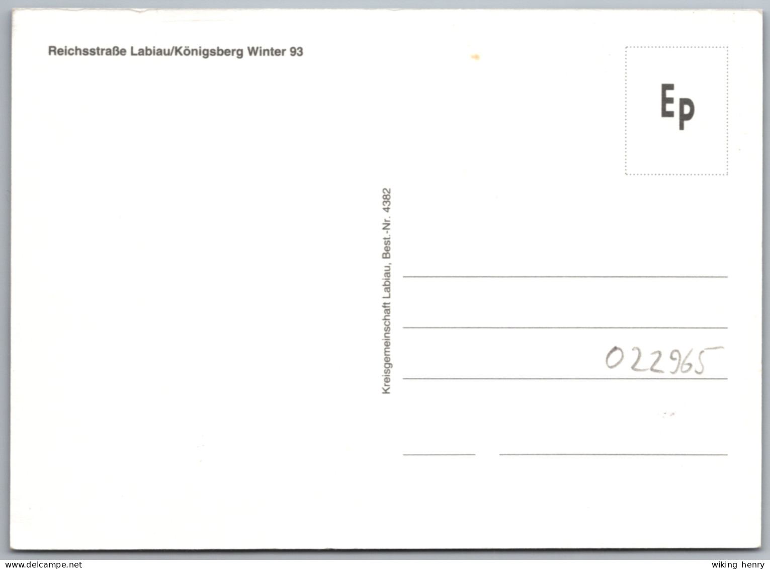 Labiau Polessk - S/w Reichsstraße Labiau Nach Königsberg Im Winter 1993 - Ostpreussen