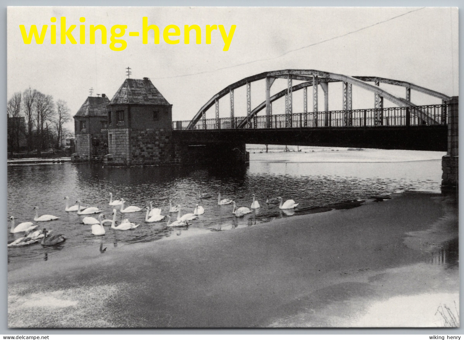 Labiau Polessk - S/w Deime Mit Adlerbrücke Winter 1992/93 Mit Vielen Schwänen - Ostpreussen