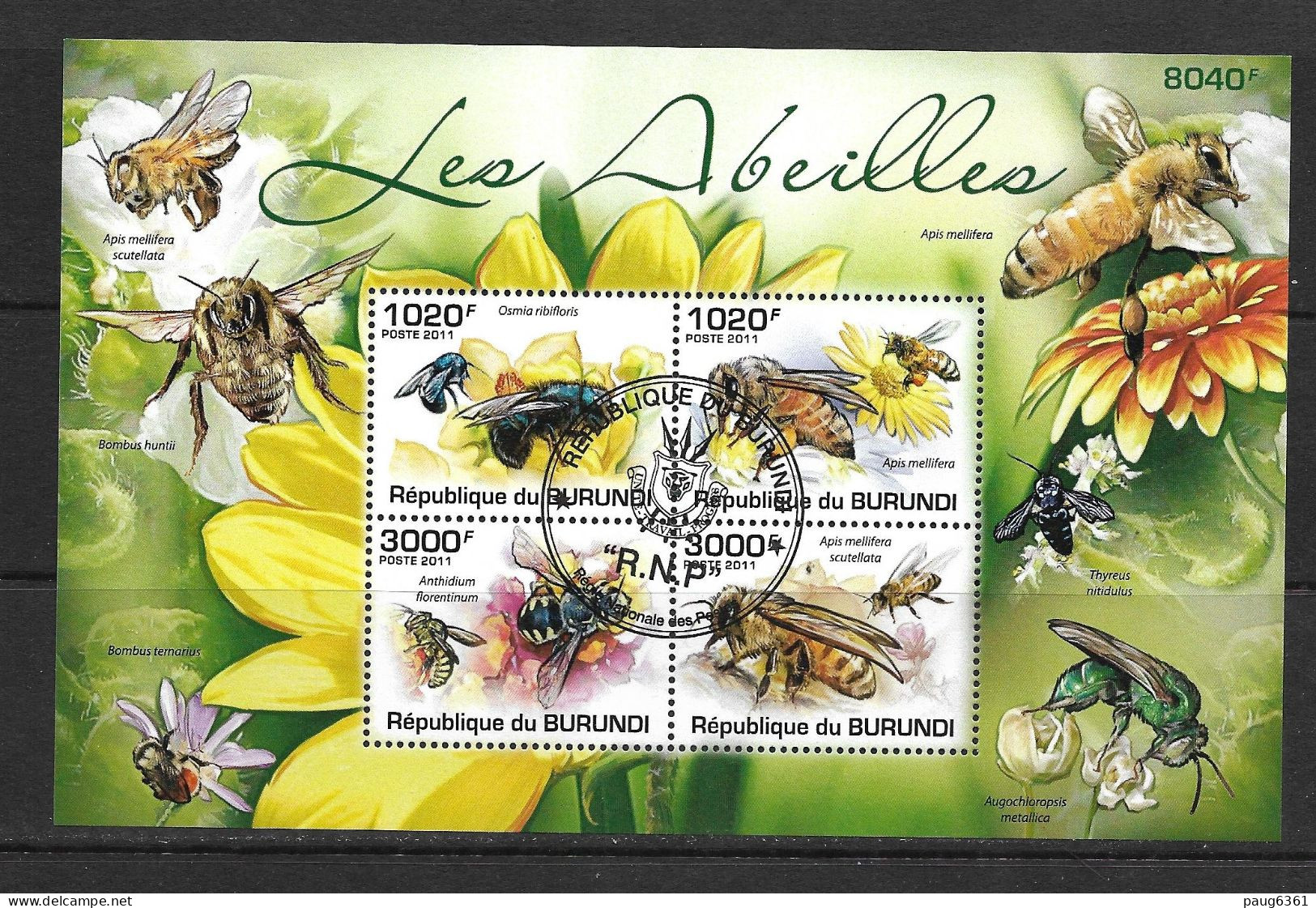 BURUNDI 2011 ABEILLES  YVERT N°B146 OBLITERE-CTO - Abeilles