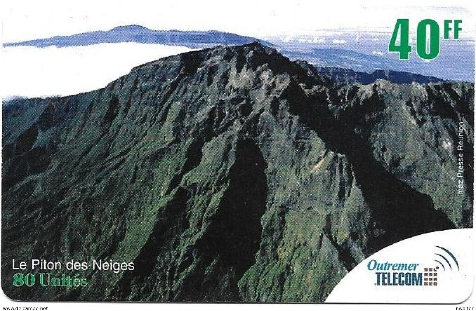 @+ Carte Découverte Outremer Telecom De La Réunion - Piton Des Neiges 40FF - Riunione