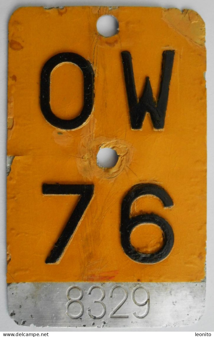 Mofanummer Velonummer Gelb Obwalden OW 76 - Number Plates