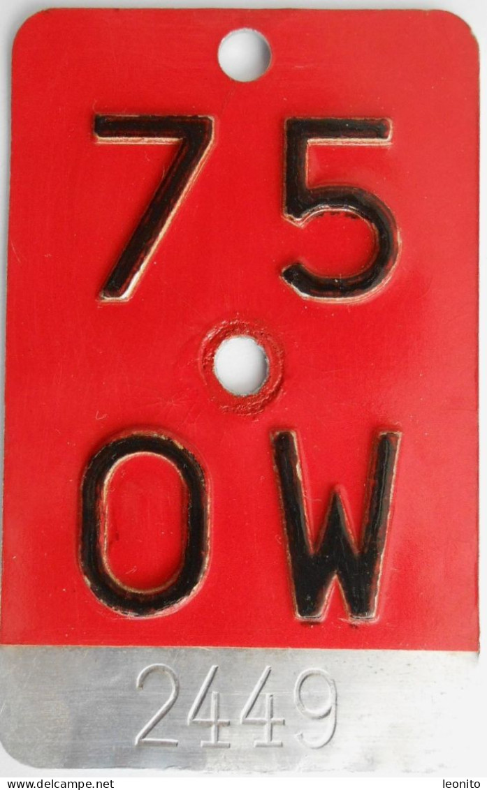 Velonummer Obwalden OW 75 - Number Plates