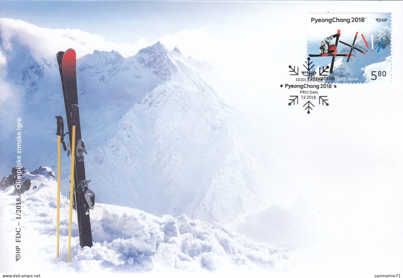 CROATIA FDC 1302 - Inverno 2018 : Pyeongchang