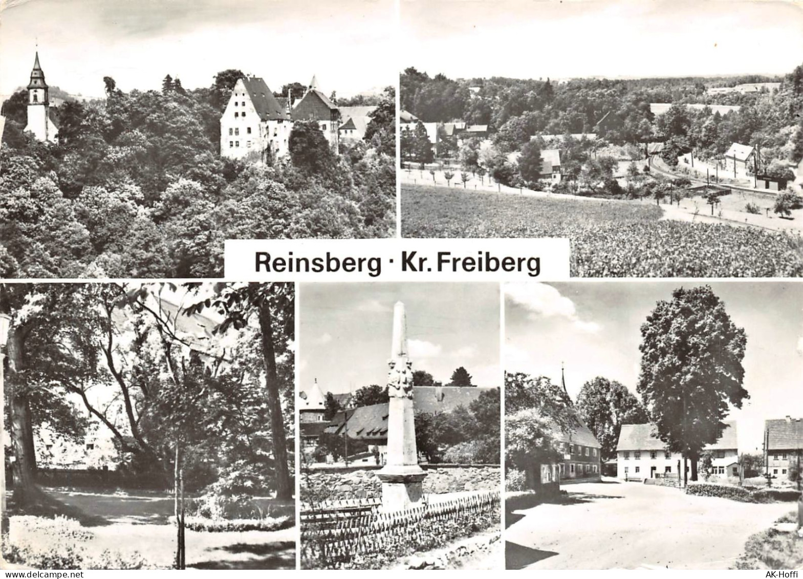 Reinsberg Im Kreis Mittelsachsen, Gesamtansicht, Straßenpartie, Denkmal Gelaufen 1982 - Reinsberg (Sachsen)