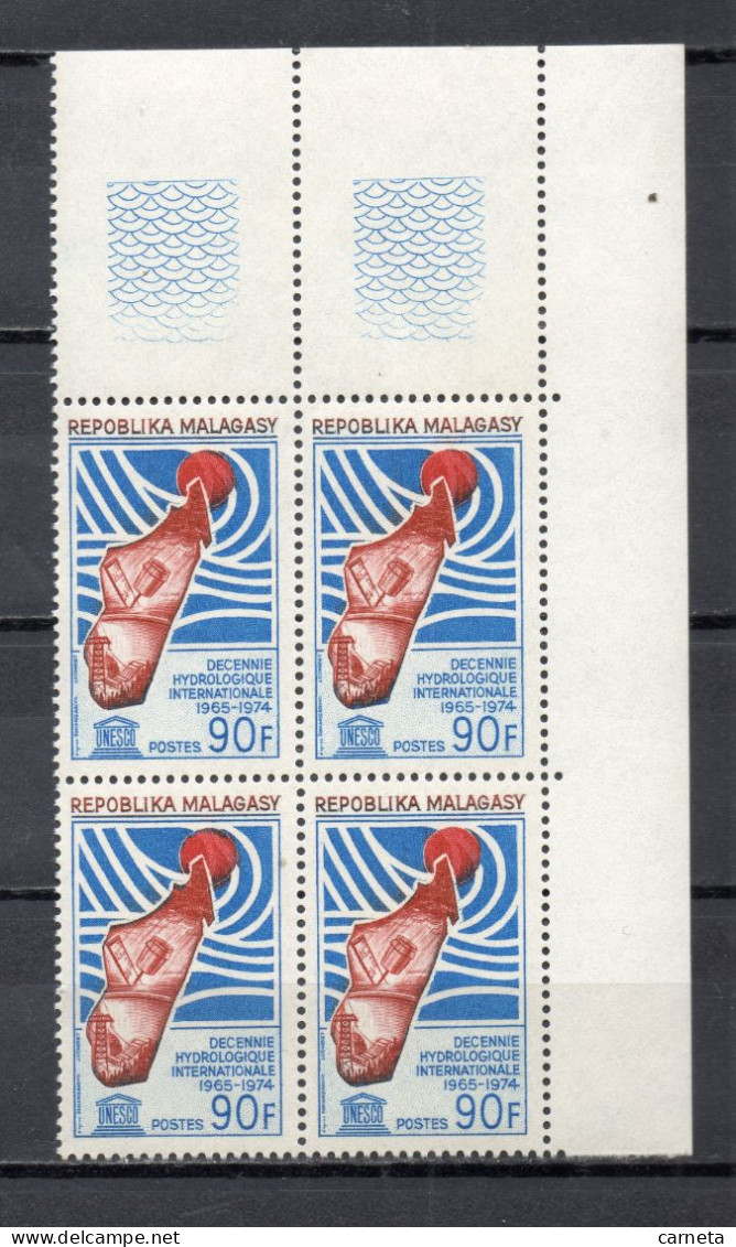 MADAGASCAR   N° 442  BLOC DE QUATRE TIMBRES   NEUF SANS CHARNIERE  COTE  6.80€   HYDROLOGIE UNESCO - Madagascar (1960-...)