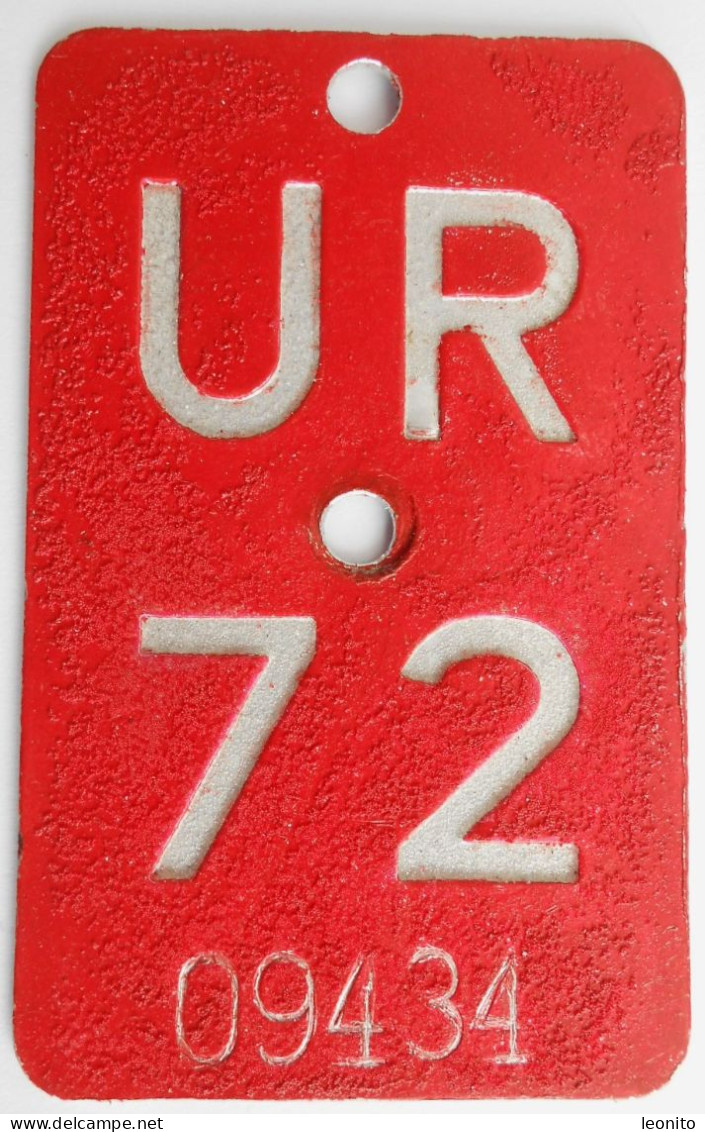 Velonummer Uri UR 72 - Plaques D'immatriculation
