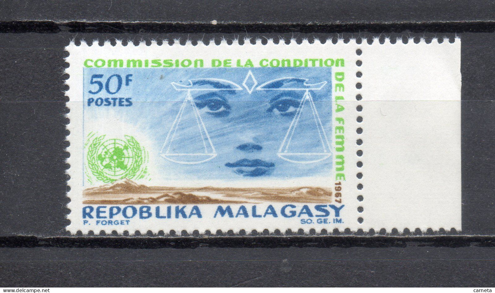 MADAGASCAR   N° 445   NEUF SANS CHARNIERE  COTE  1.00€   NATIONS UNIES CONDITION DE LA FEMME - Madagascar (1960-...)