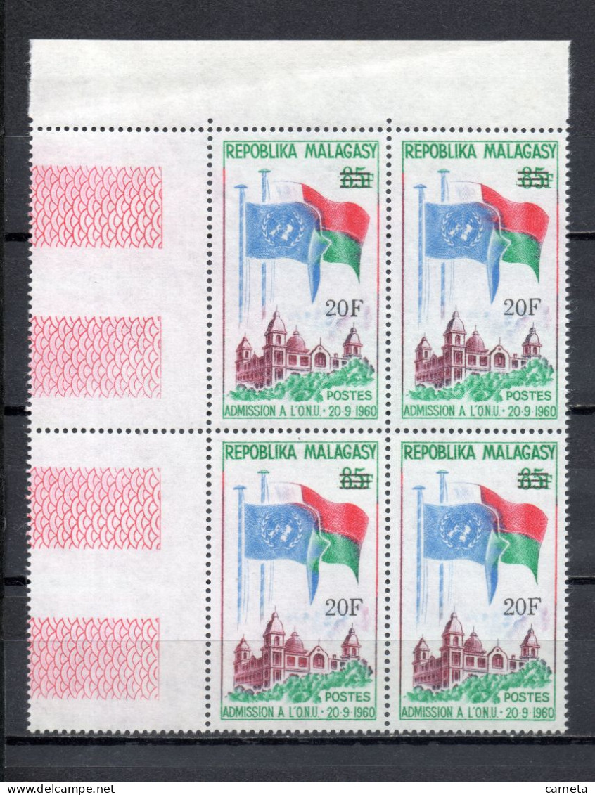 MADAGASCAR   N° 447   BLOC DE QUATRE TIMBRES    NEUF SANS CHARNIERE  COTE  4.00€   NATIONS UNIES DRAPEAUX - Madagascar (1960-...)