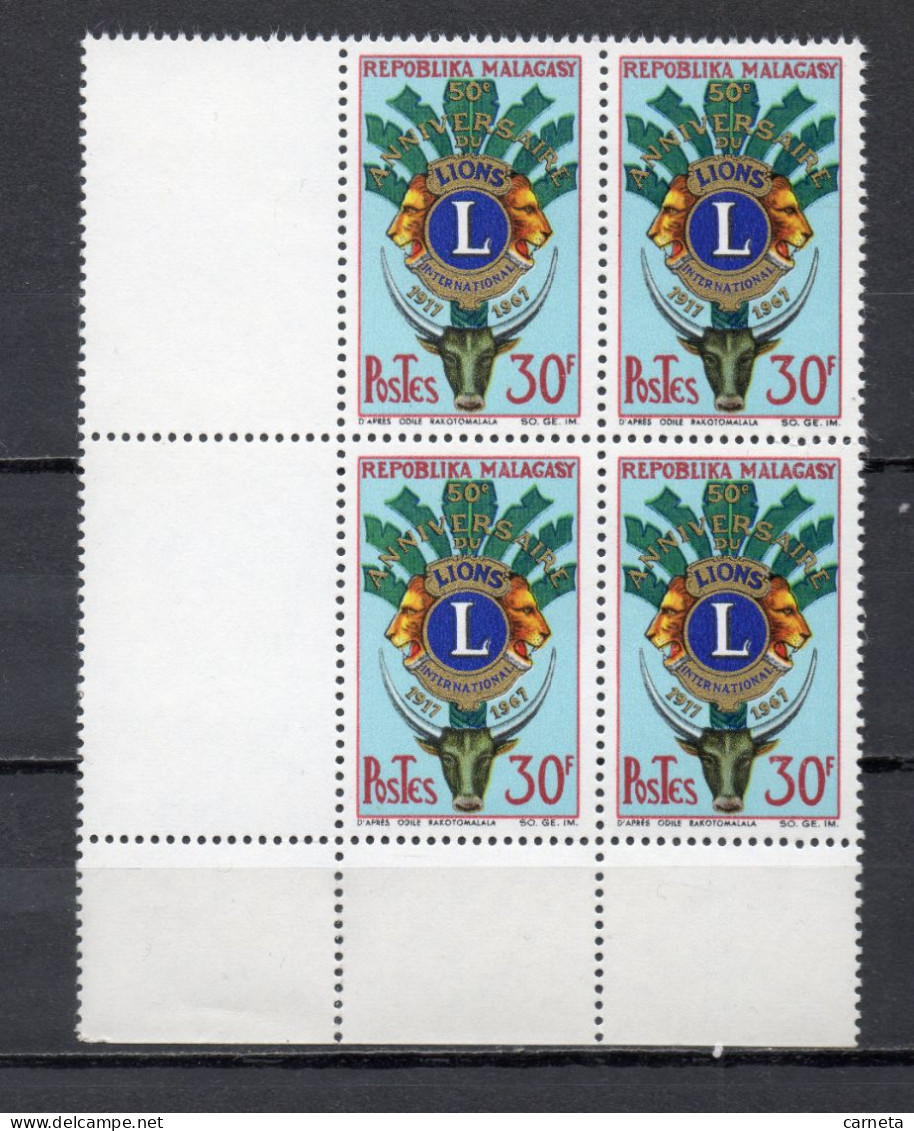 MADAGASCAR   N° 429  BLOC DE QUATRE TIMBRES   NEUF SANS CHARNIERE  COTE  3.20€  LIONS INTERNATIONAL - Madagascar (1960-...)