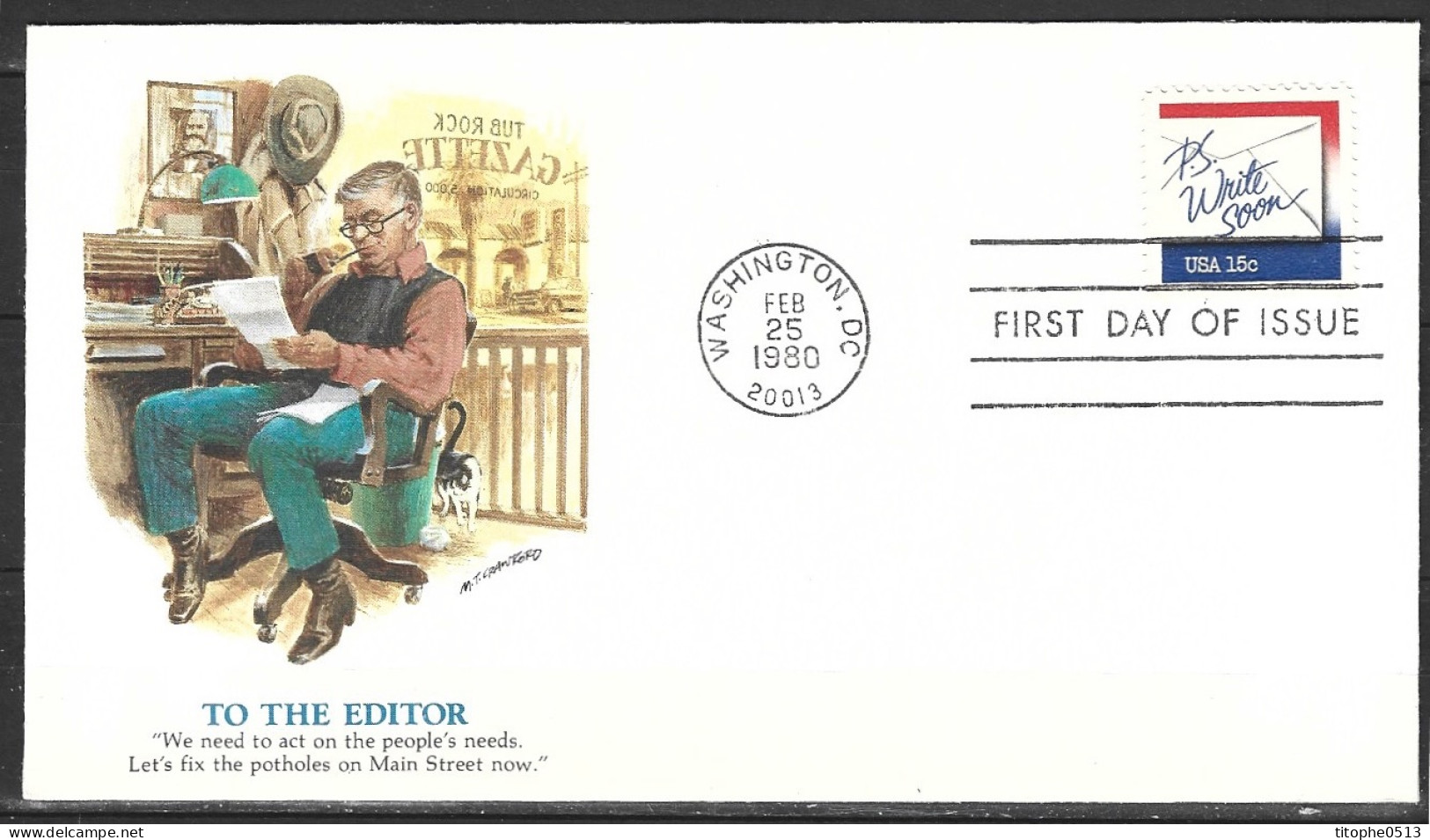 USA. N°1279 De 1980 Sur Enveloppe 1er Jour. Semaine De La Correspondance. - 1971-1980