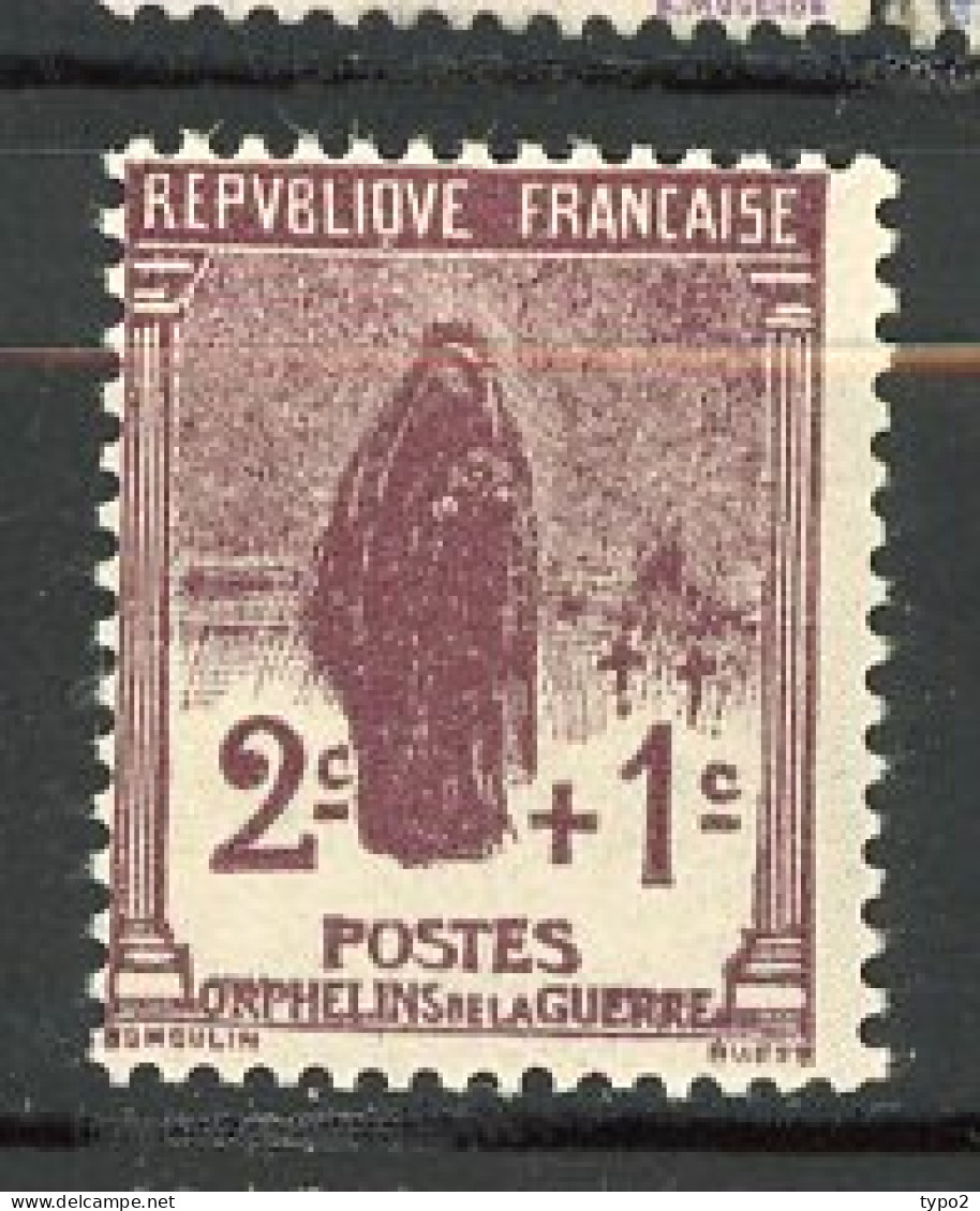 FR - Yv. N° 229  *  2c + 1c Orphelins  Cote  2  Euro BE   2 Scans - Neufs