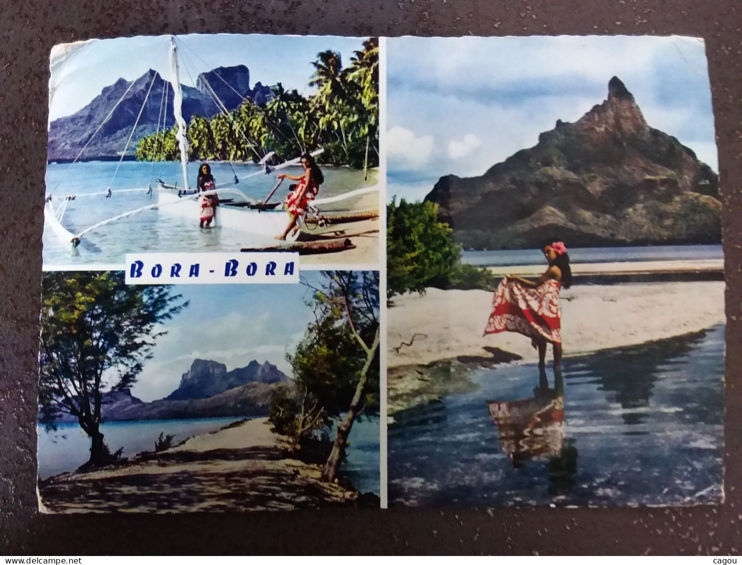 POLYNÉSIE FRANÇAISE N° 30 / PA 5 SUR CARTE POSTALE DE BORA BORA OBLITÉRATION VAITAPE ILE BORA BORA - Polynésie Française