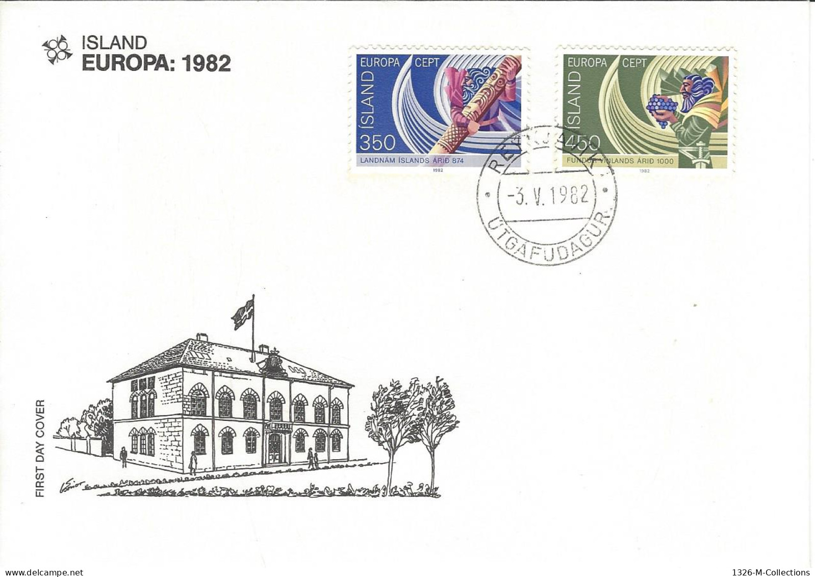 Envellope ISLANDE Europa 1982 N° 531-532 Y & T - FDC